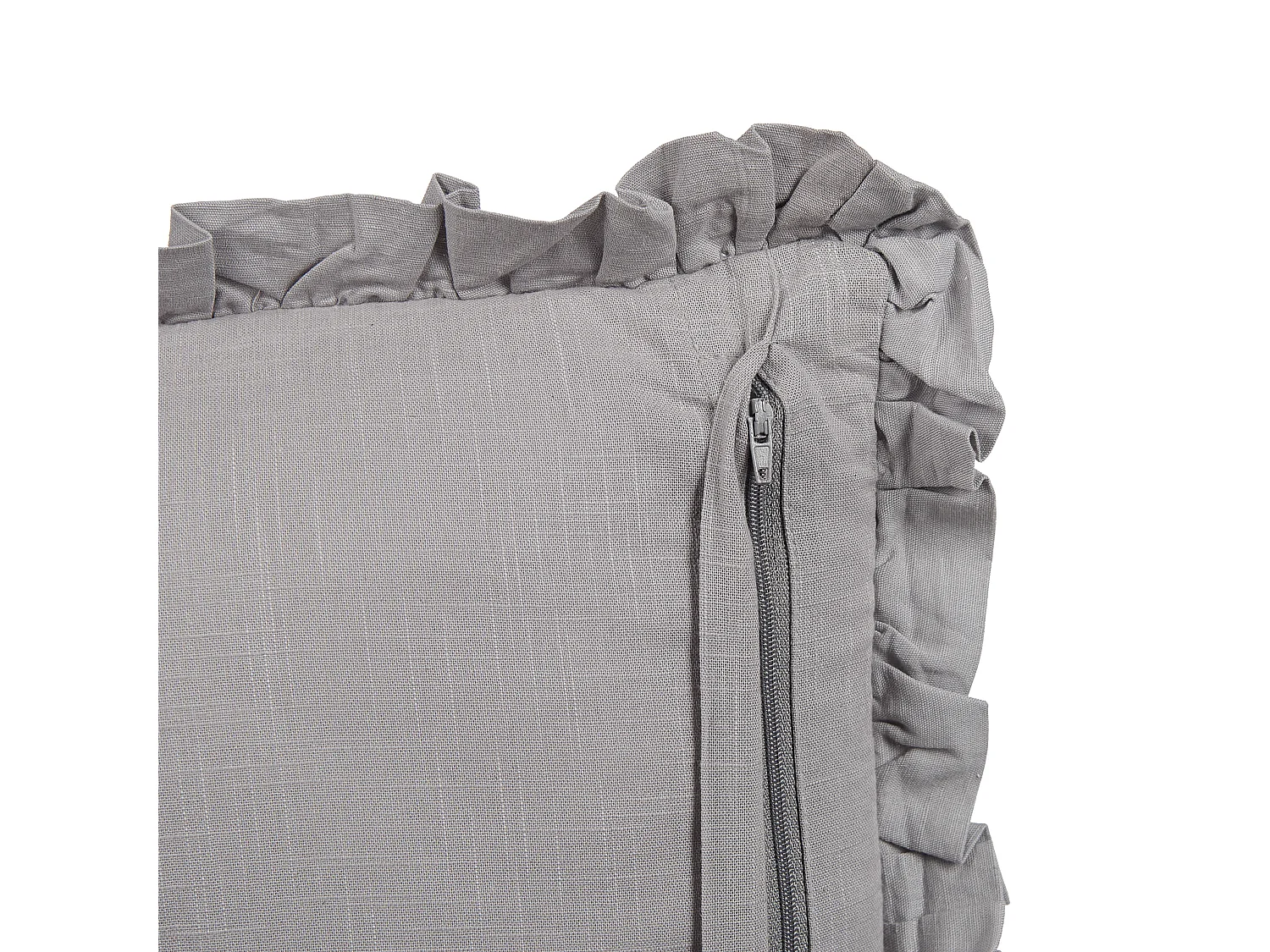 Set di 2 cuscini GLABRA Lino 45 x 45 cm Grigio Tinta unita