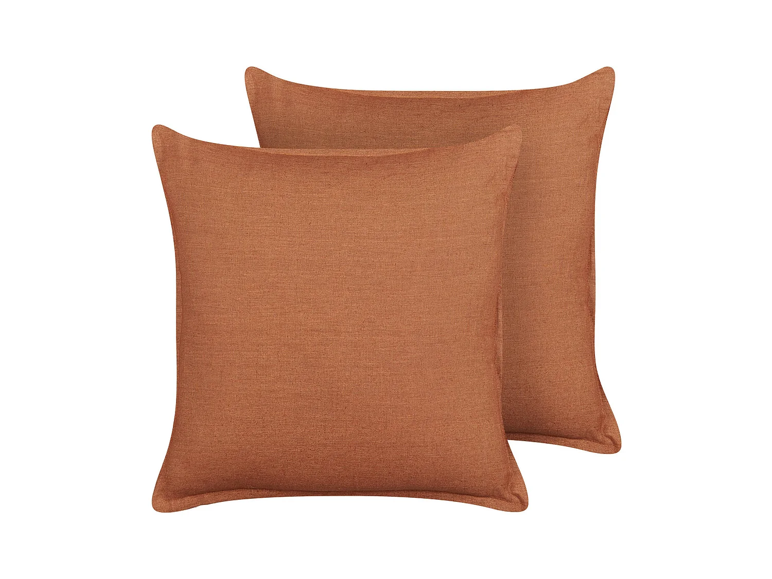 Lot de 2 coussins décoratifs SAGINA Lin 45 x 45 cm Orange Unicolore