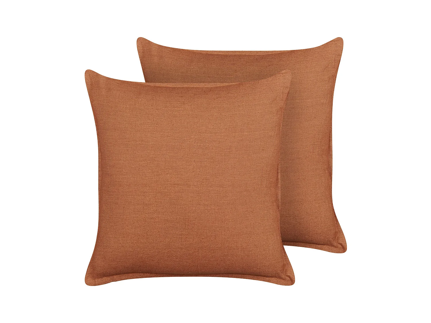 Set di 2 cuscini SAGINA Lino 45 x 45 cm Arancione Tinta unita