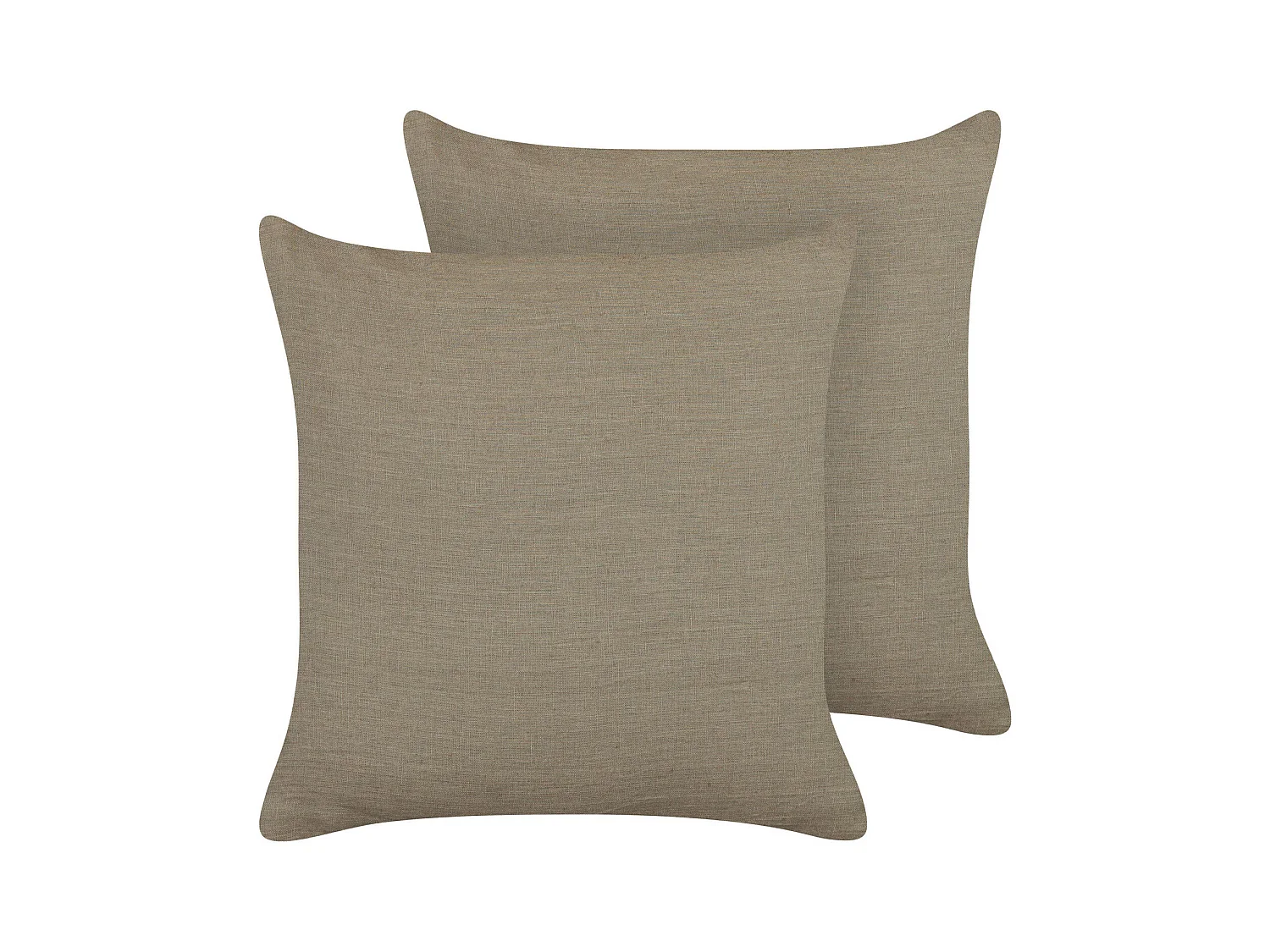 Lot de 2 coussins décoratifs SAGINA Lin 45 x 45 cm Taupe Unicolore