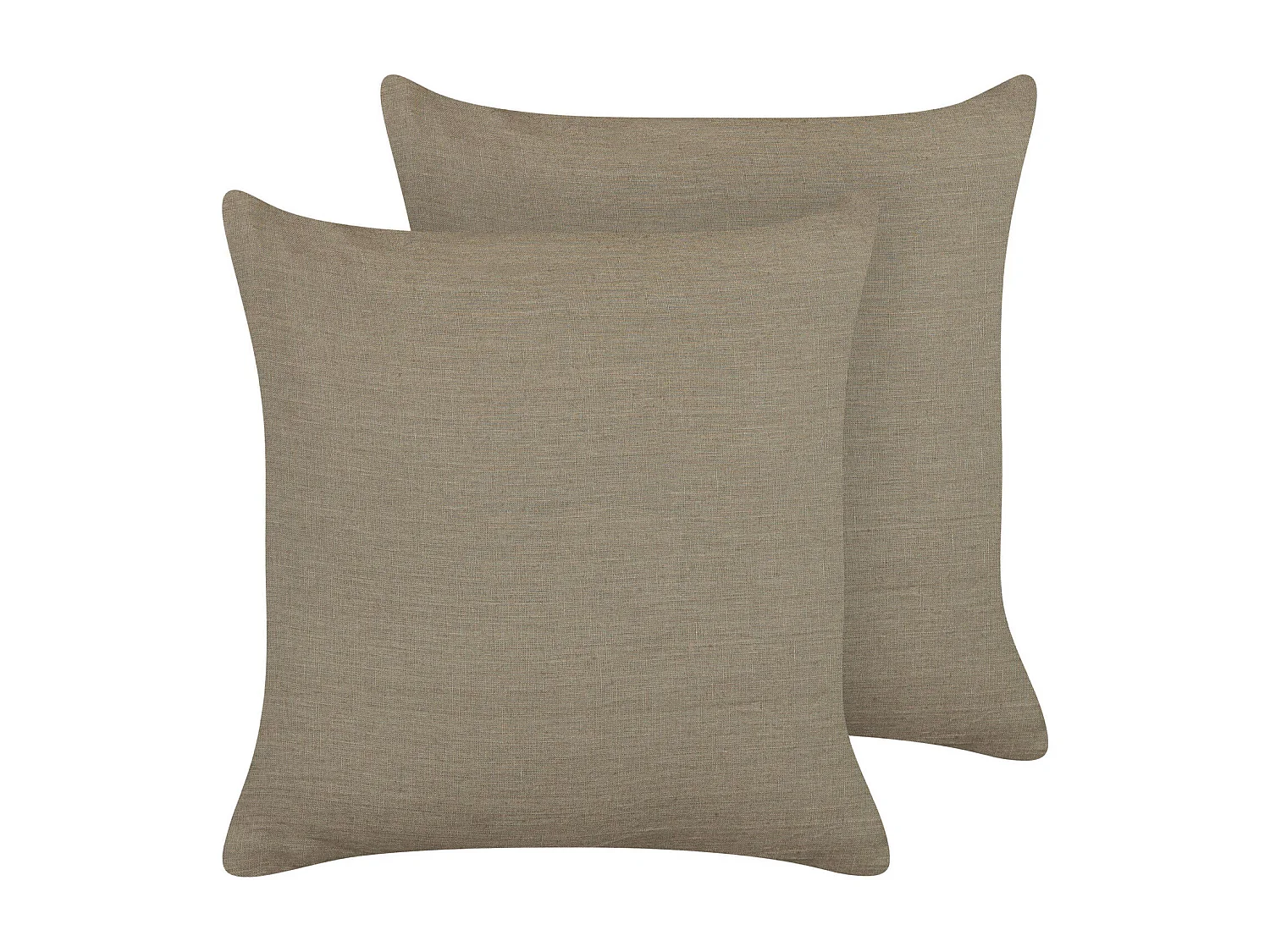 Zestaw 2 poduszek dekoracyjnych SAGINA Len 45 x 45 cm Beżowoszary Jednolity