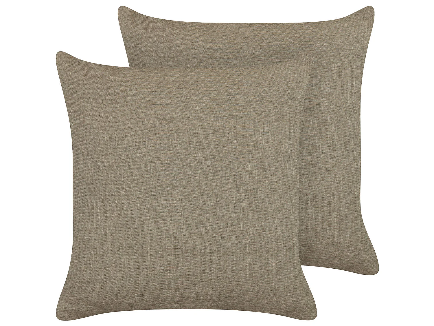 Lot de 2 coussins décoratifs SAGINA Lin 45 x 45 cm Taupe Unicolore