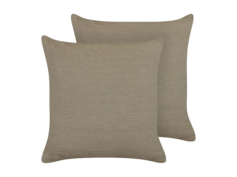 Dekokissen 2er Set mit Füllung Leinen / Baumwolle grau 45 x 45 cm Modern Sagina