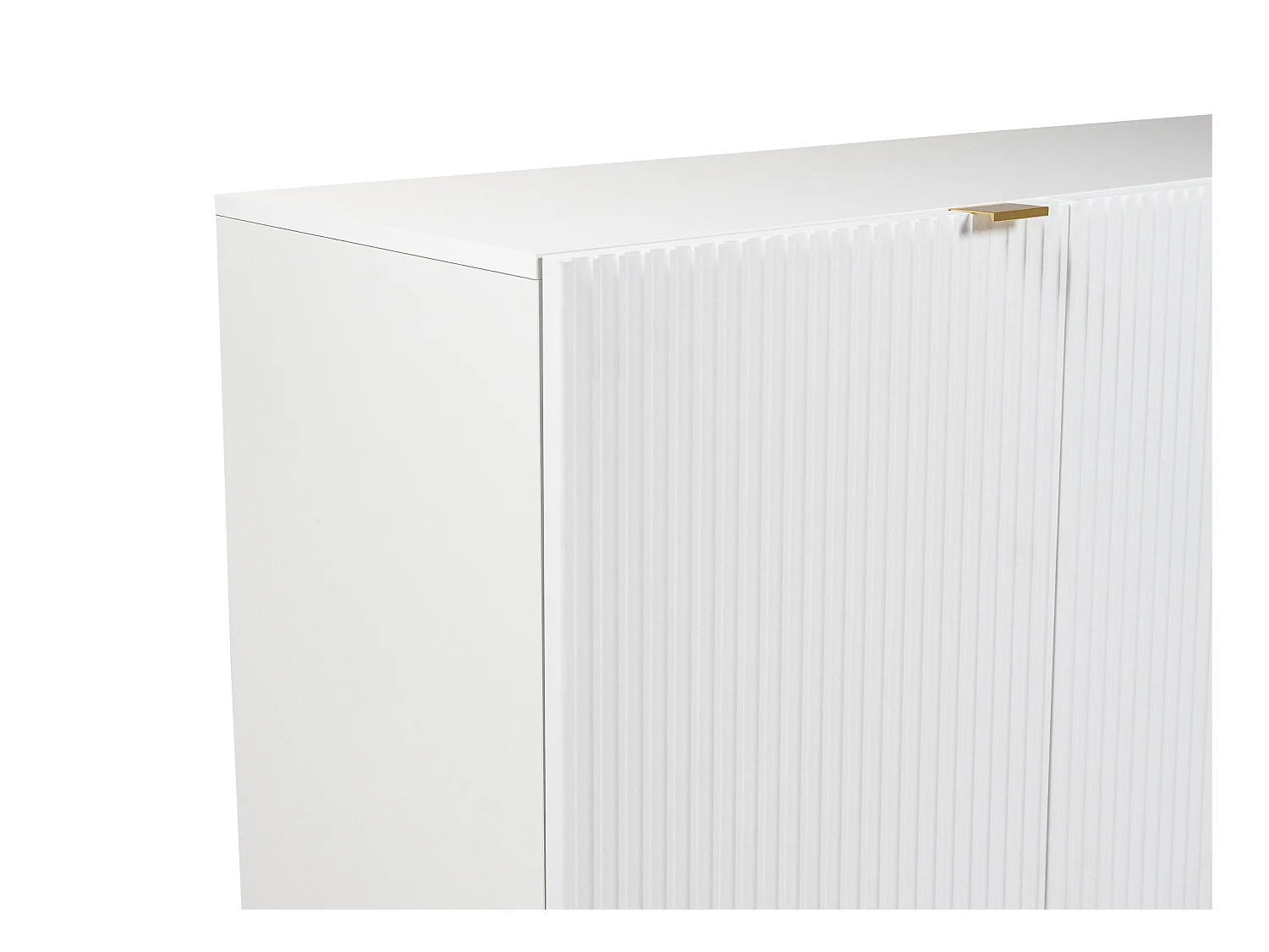 Sideboard mit 4 Türen - MDF & Stahl - Weiß & Goldfarben - YESINIA