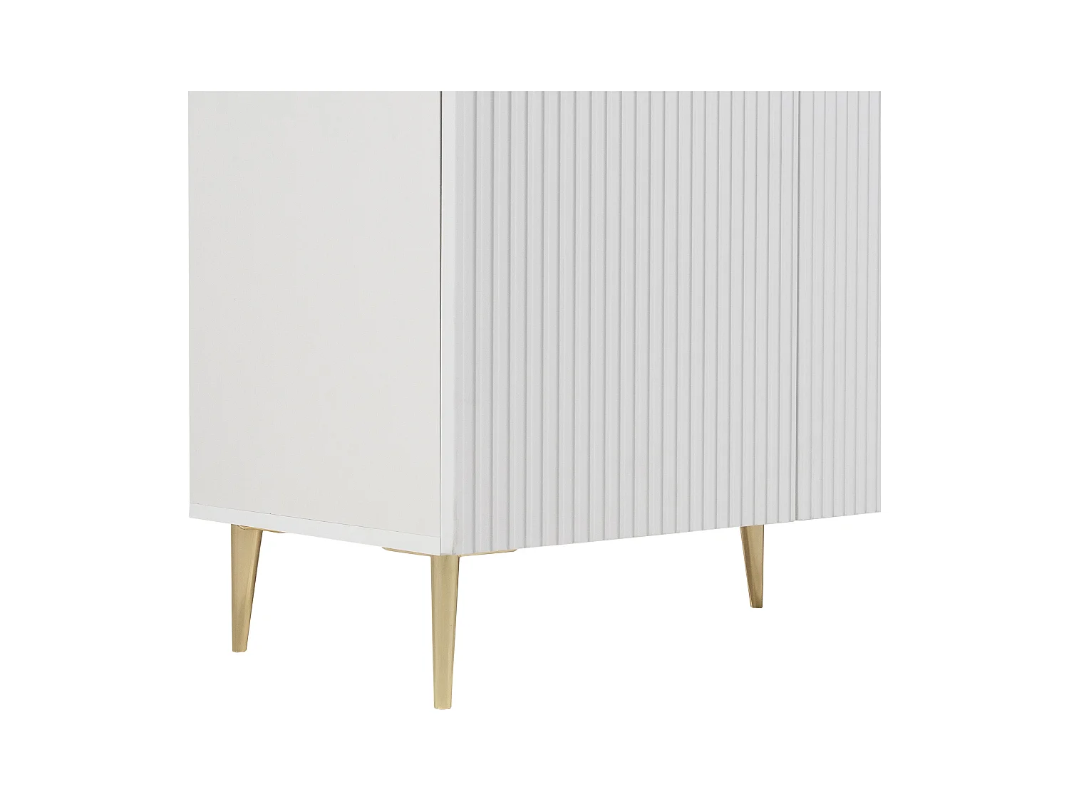 Sideboard mit 4 Türen - MDF & Stahl - Weiß & Goldfarben - YESINIA