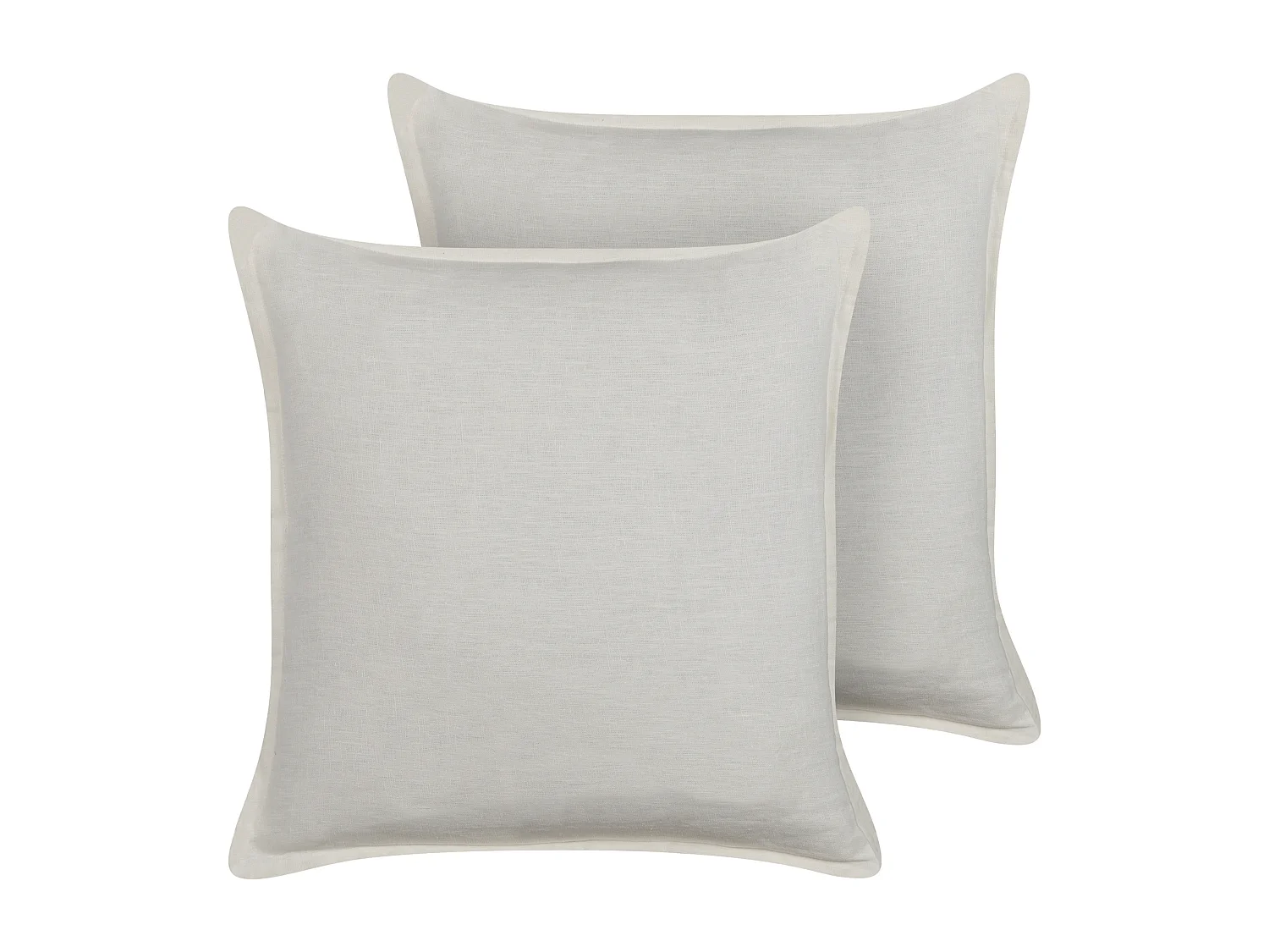 Set van 2 kussens Effen SUBULATA Linnen 45 x 45 cm Gebroken wit