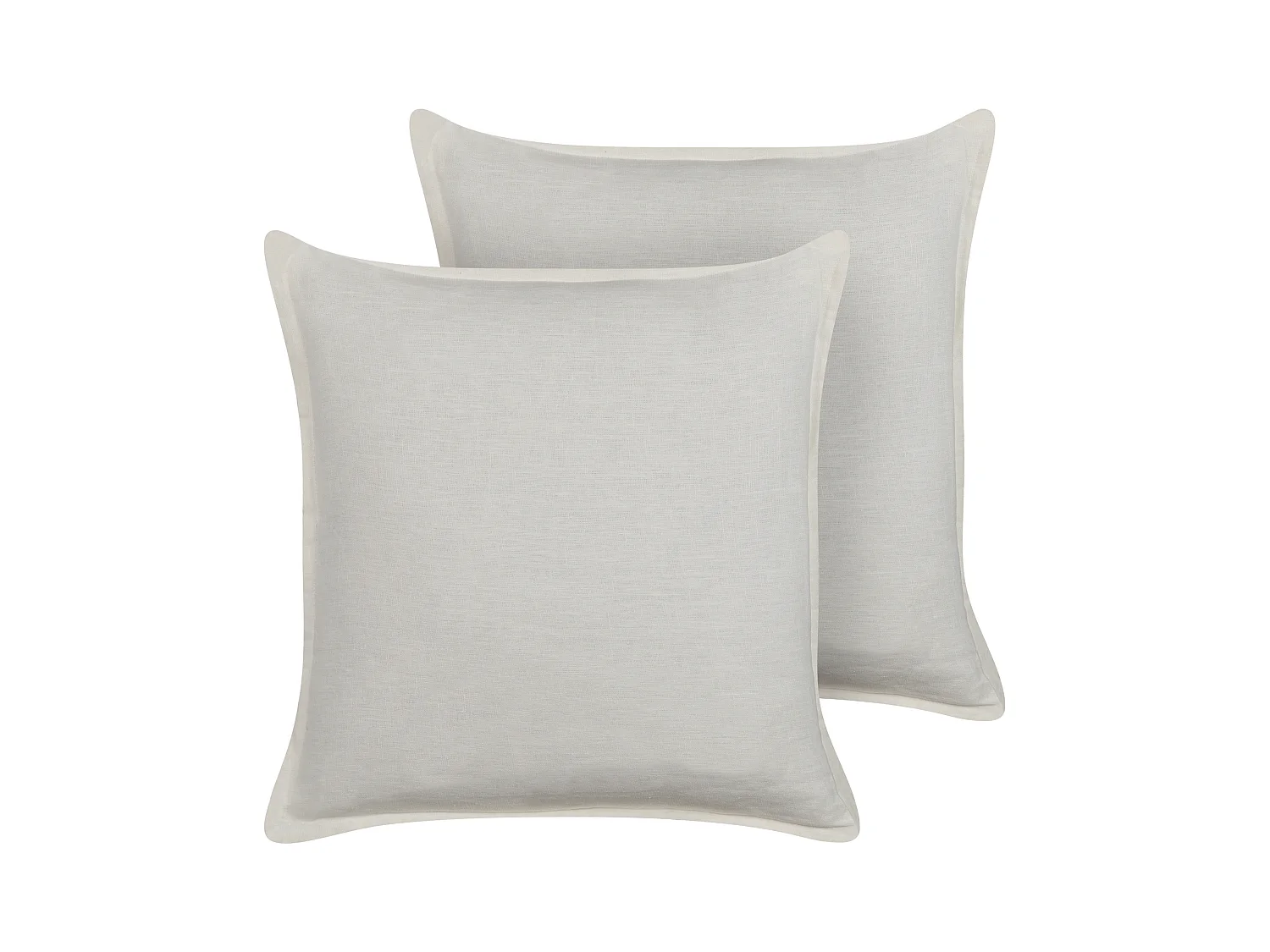 Lot de 2 coussins Unicolore SUBULATA Lin 45 x 45 cm Blanc cassé