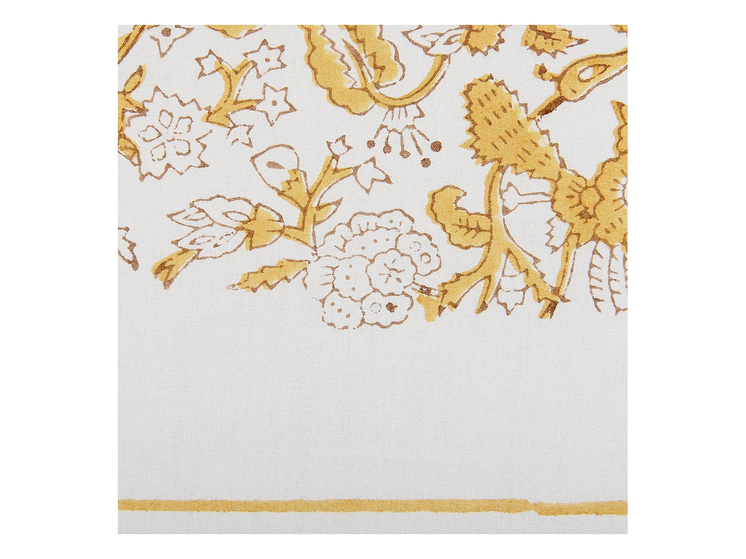 Poduszka dekoracyjna BILOBA Bawełna 45 x 45 cm Żółty Wzór kwiatowy