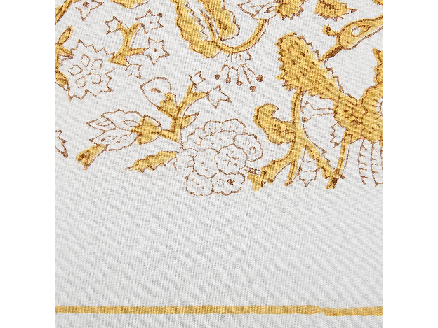 Coussin BILOBA Coton 45 x 45 cm Jaune Motif floral