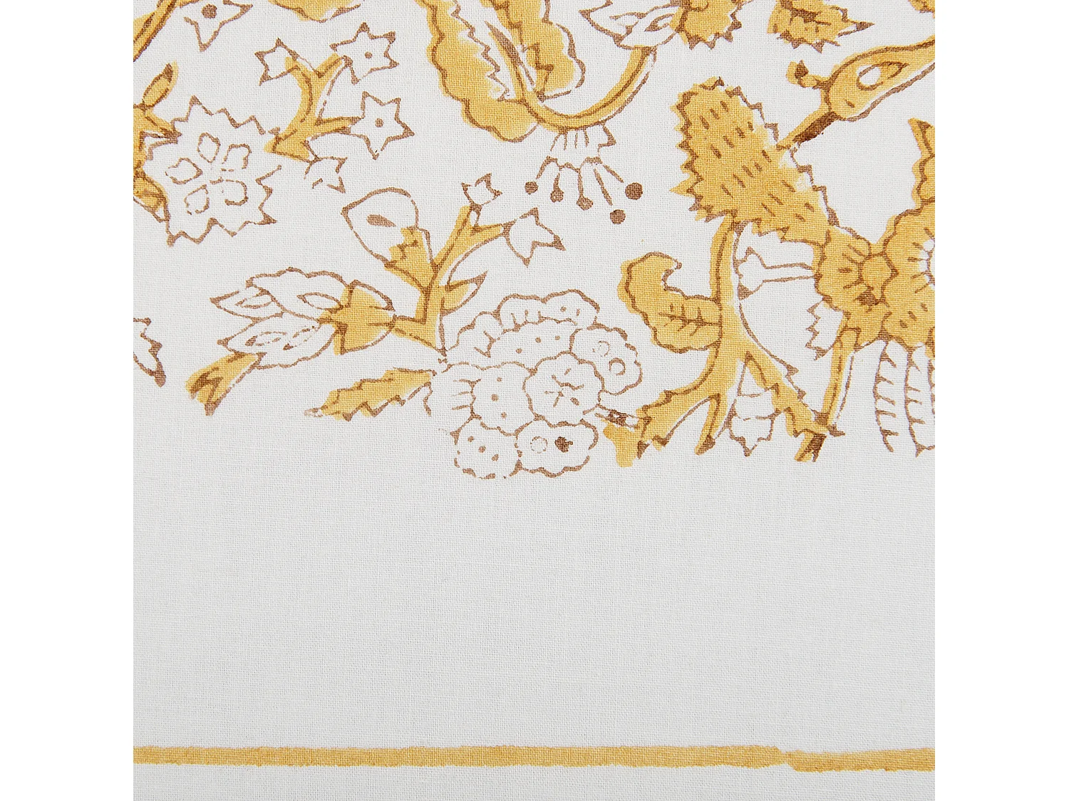 Cuscino decorativo BILOBA Cotone 45 x 45 cm Giallo Trama floreale