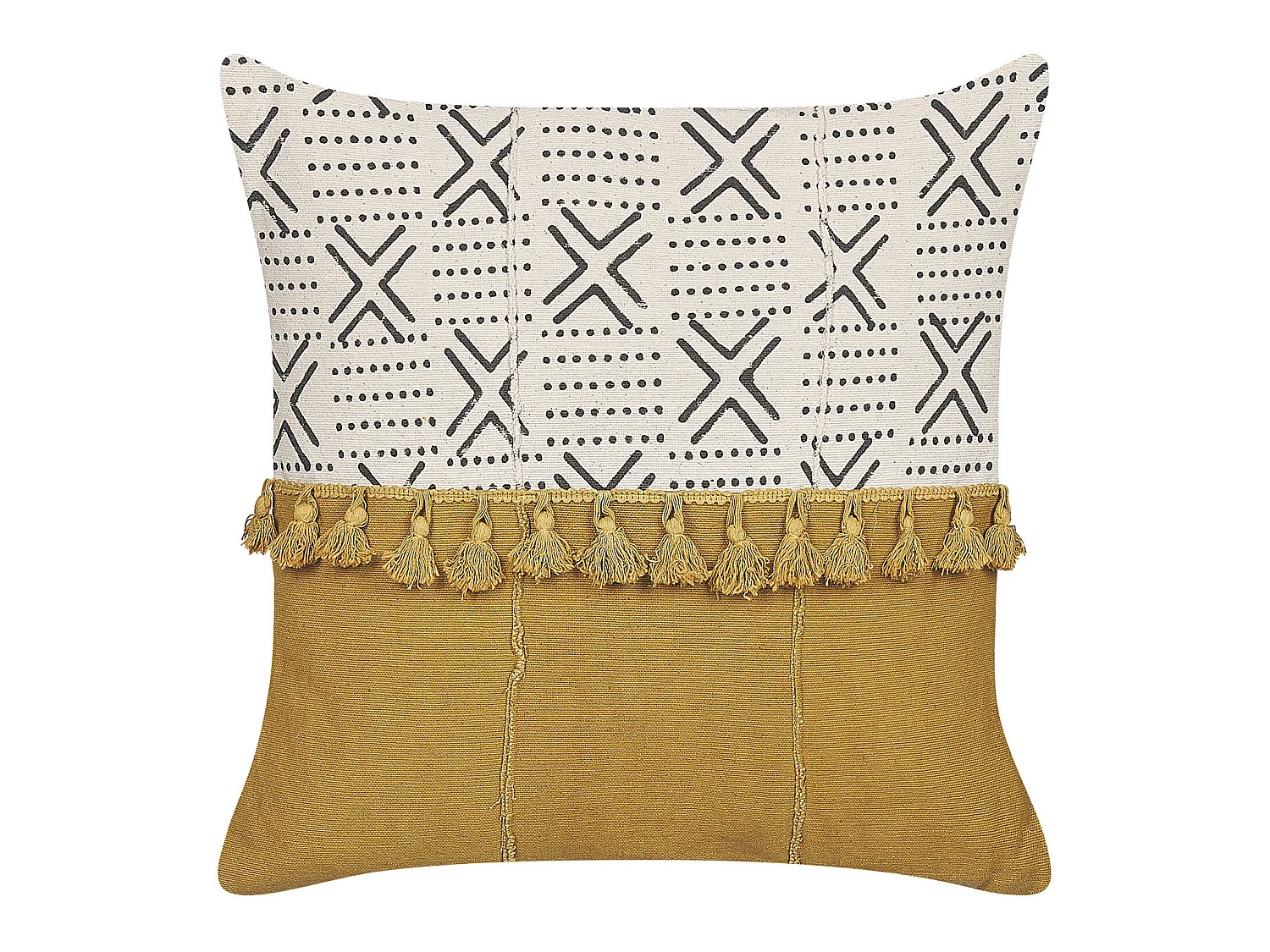 Coussin WOODI Coton 45 x 45 cm Jaune Motif géométrique