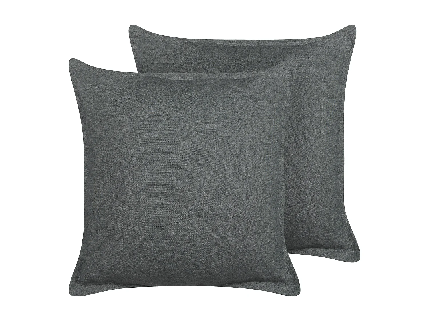 Conjunto de 2 almofadas decorativas SUBULATA Linho 45 x 45 cm Cinzento escuro Sólido