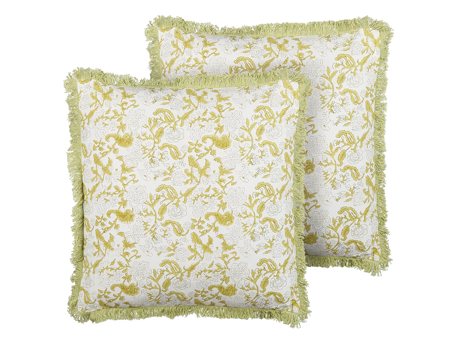 Dekokissen 2er Set FILIX Baumwolle 45 x 45 cm Grün Blumenmuster