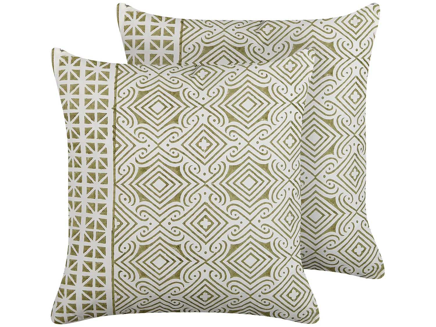 Dekokissen 2er Set LARICS Baumwolle 45 x 45 cm Grün Orientalisches Muster