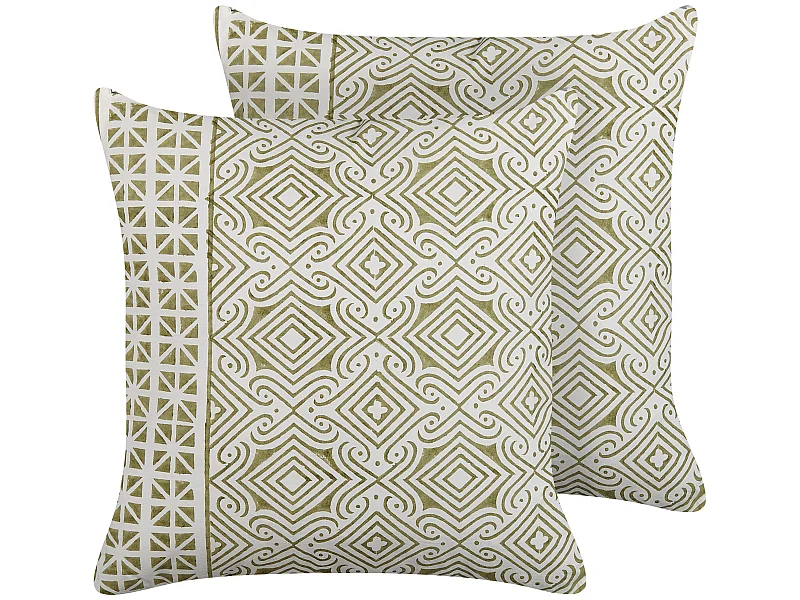Dekokissen 2er Set LARICS Baumwolle 45 x 45 cm Grün Orientalisches Muster