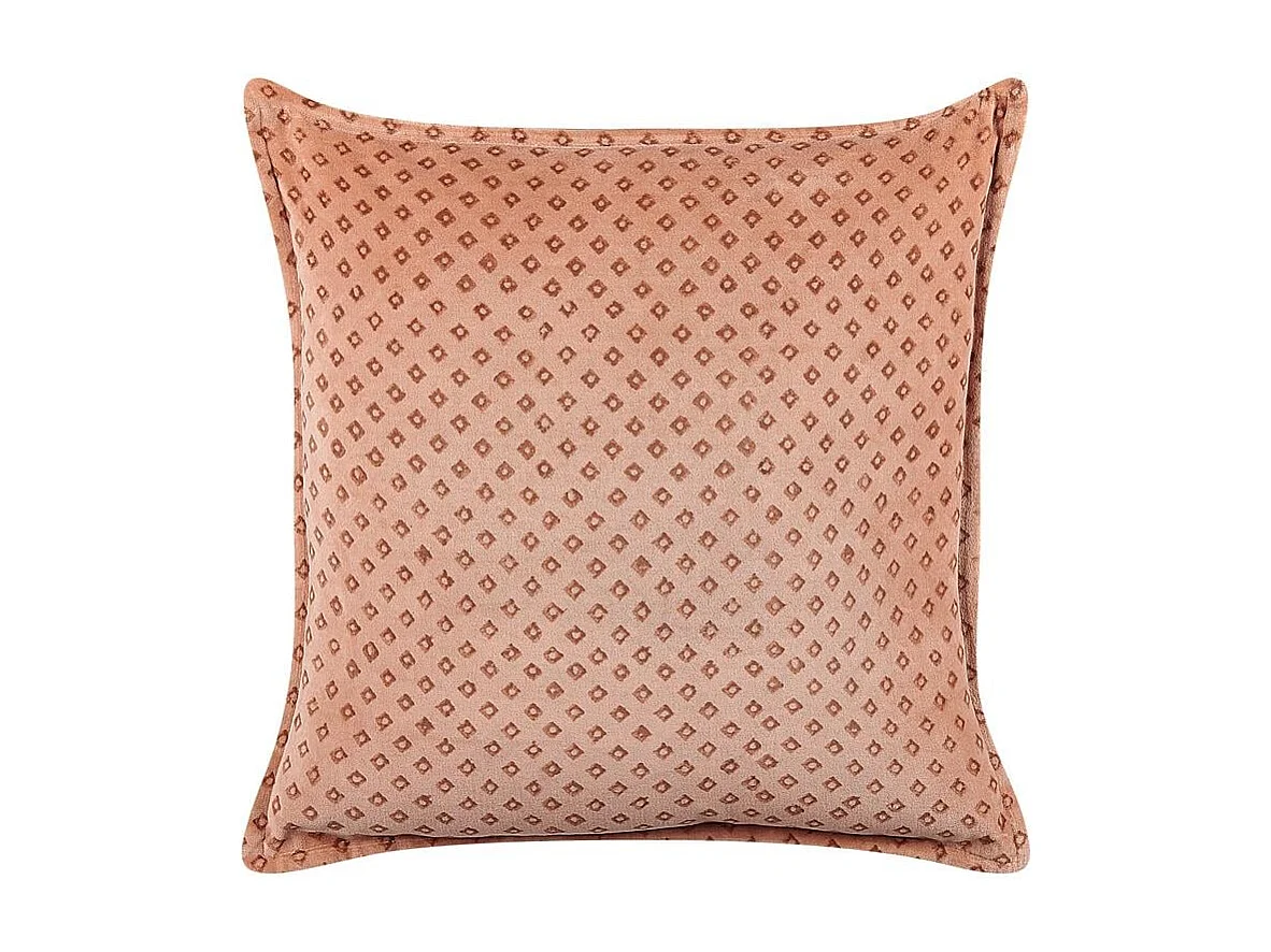 Coussin RHODOCOMA Velours 45 x 45 cm Rose Motif géométrique