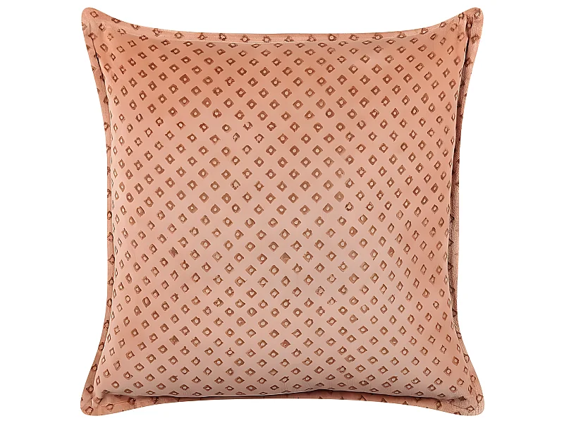 Coussin RHODOCOMA Velours 45 x 45 cm Rose Motif géométrique