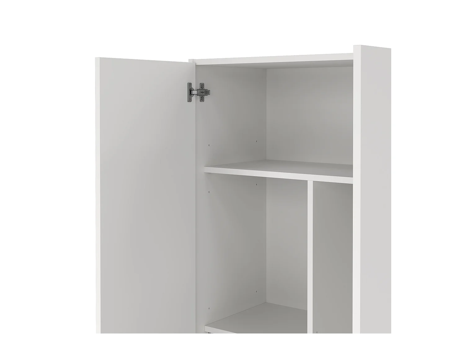 Mehrzweck-Schrank Dabaldi, Besenschrank mit 2 Türen, Schuhregal mit Regalen, Besenkammer, 73x37h180 cm, Weiß