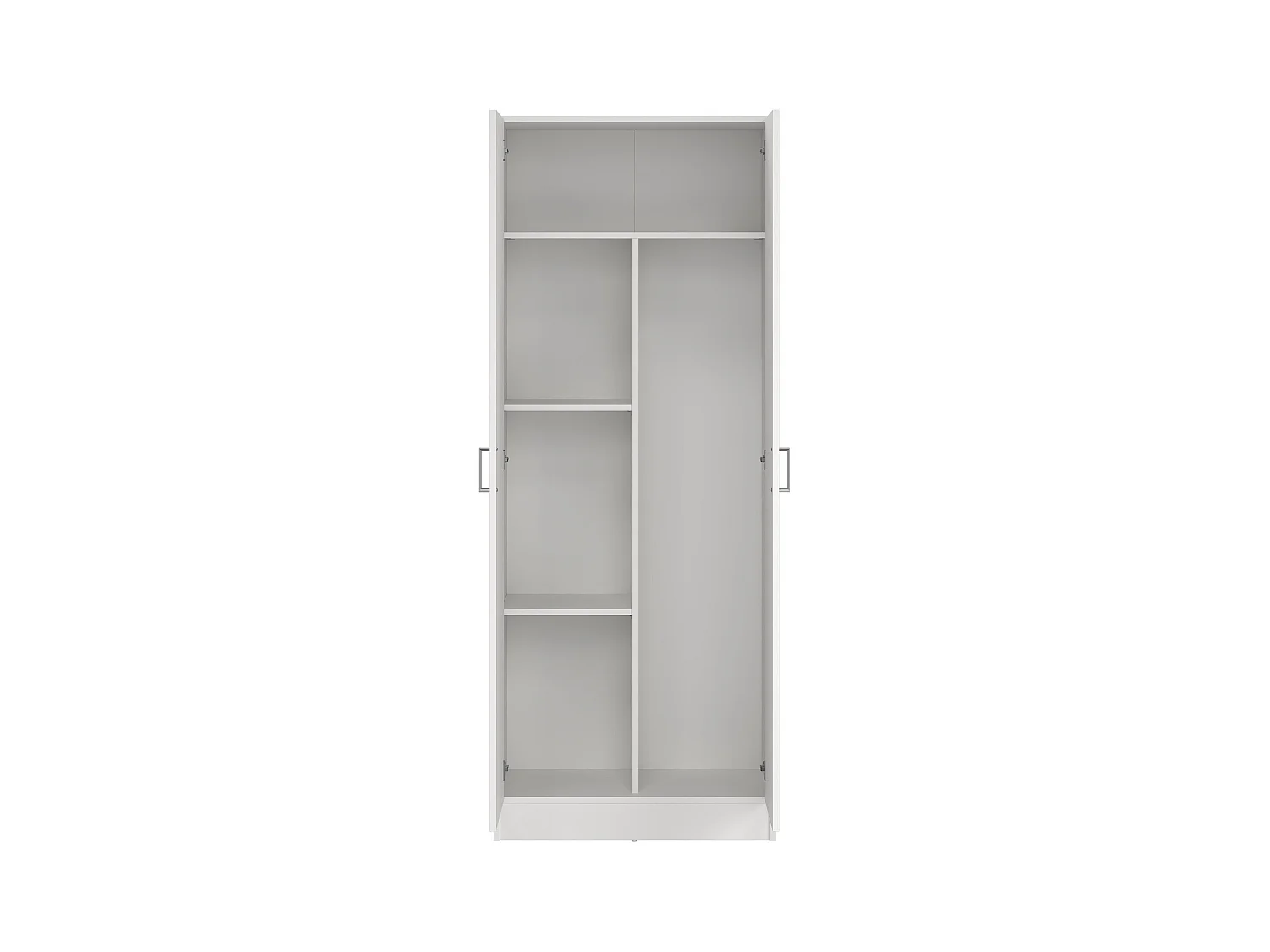 Mehrzweck-Schrank Dabaldi, Besenschrank mit 2 Türen, Schuhregal mit Regalen, Besenkammer, 73x37h180 cm, Weiß