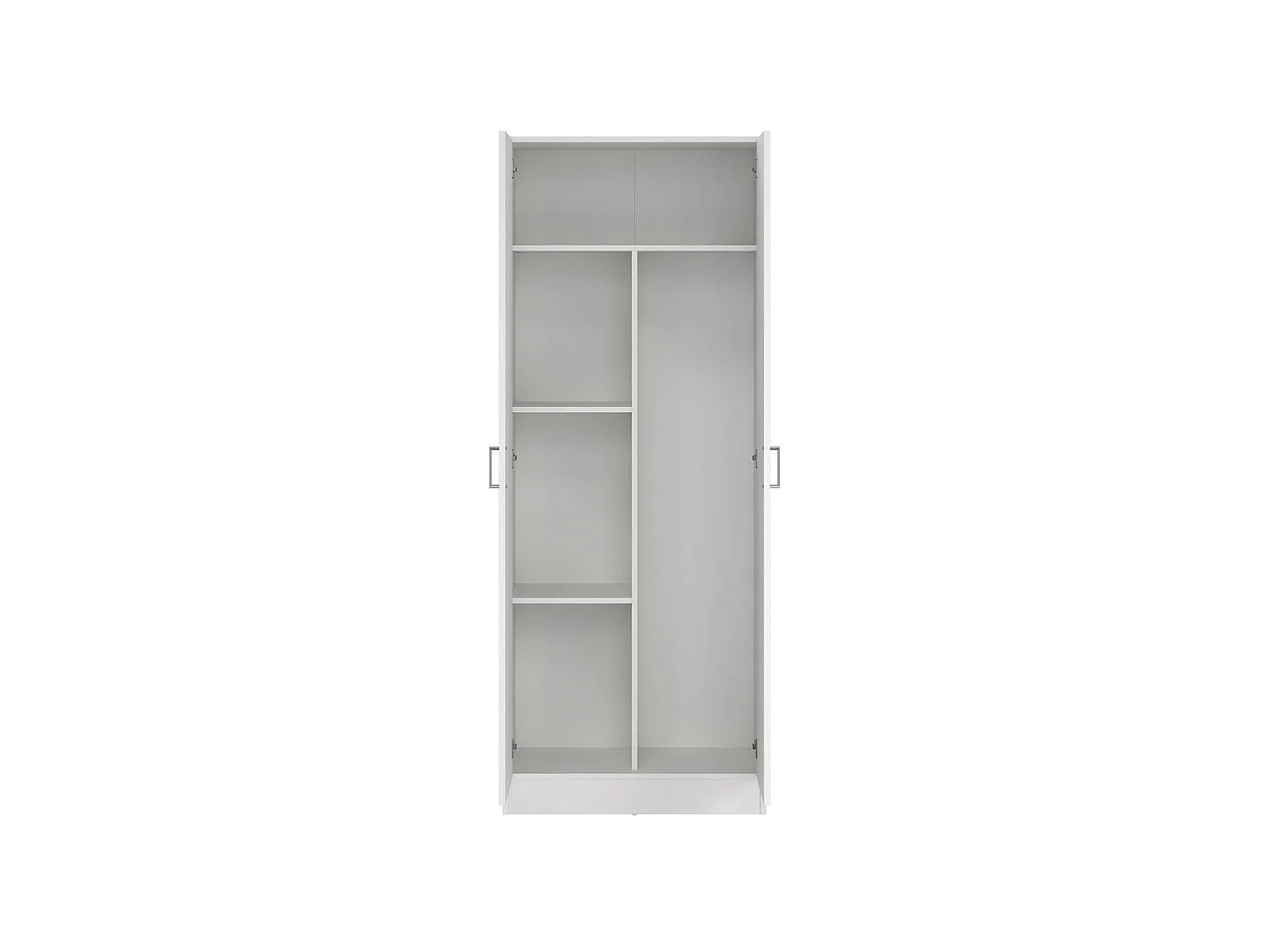 Armário multiuso Dabaldi, Armário porta-vassouras com 2 portas, Sapateira com prateleiras, Armário porta-vassouras, cm73x37h180 cm, Branco