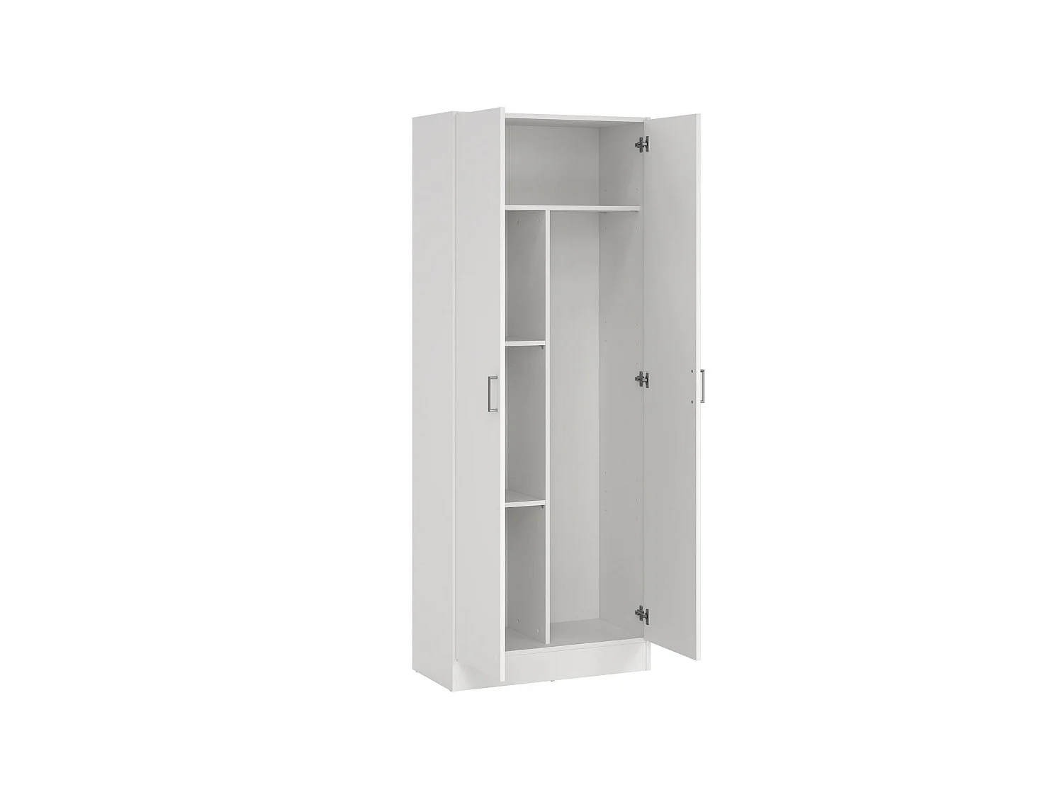 Armário multiuso Dabaldi, Armário porta-vassouras com 2 portas, Sapateira com prateleiras, Armário porta-vassouras, cm73x37h180 cm, Branco