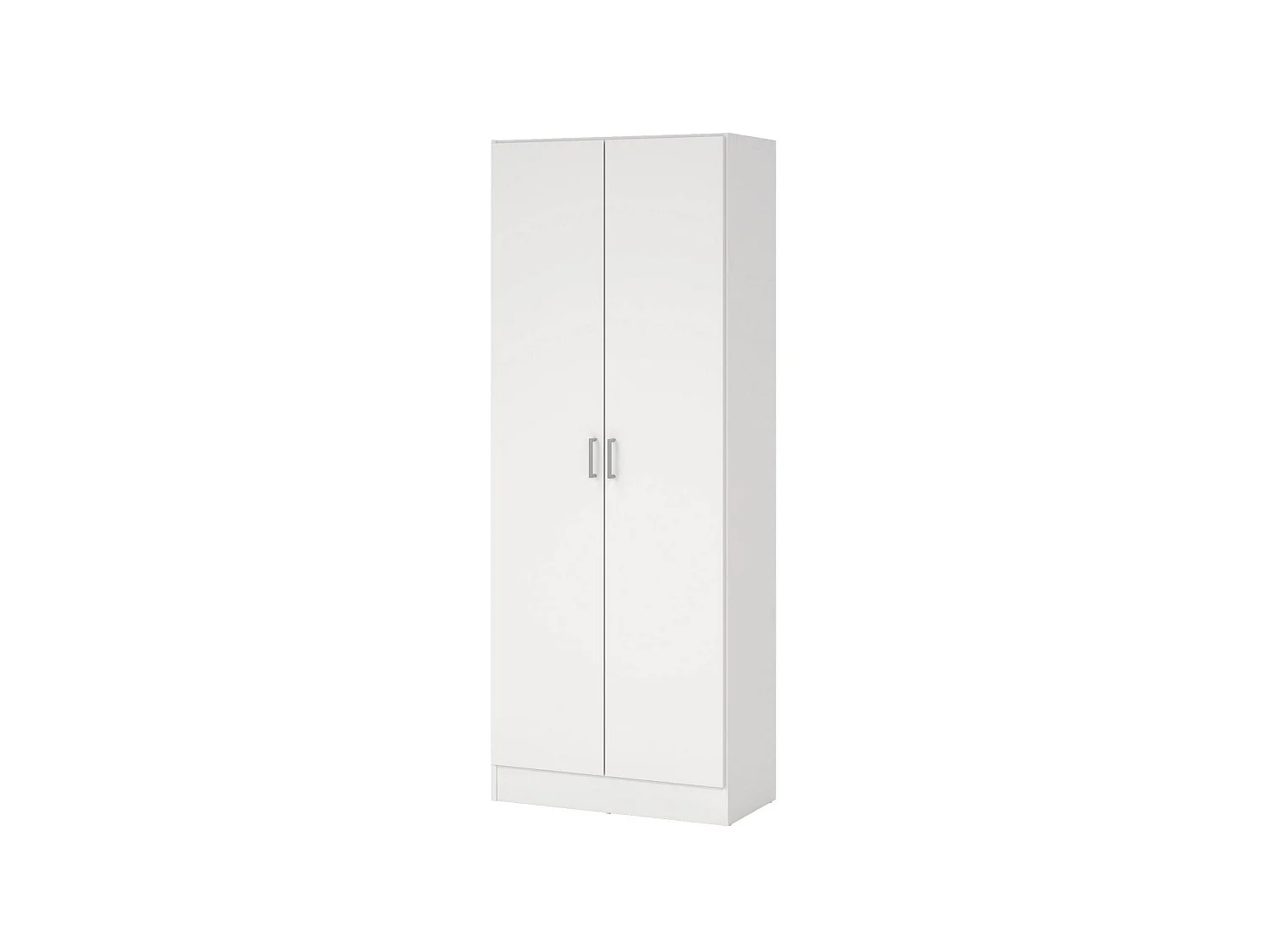 Armoire polyvalente Dabaldi, Armoire à balais avec 2 portes, Étagère à chaussures avec étagères, Armoire à balais, cm73x37h180 cm, Blanc