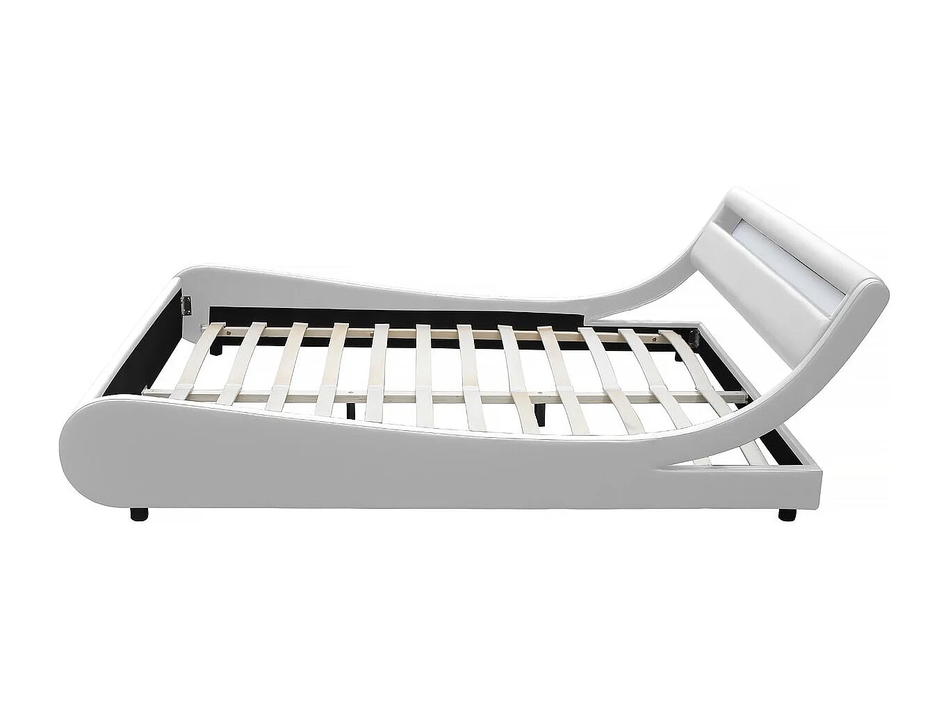 Lit LED "Natacha" - 160 x 200 cm - Blanc