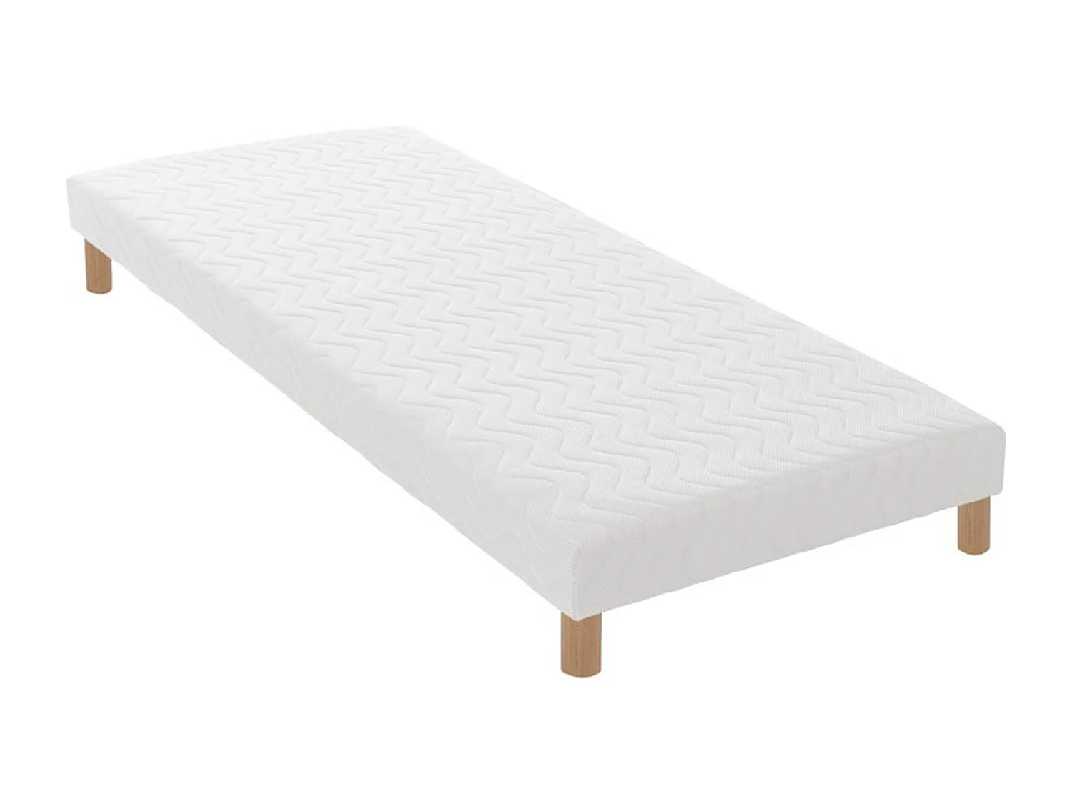 Ensemble matelas mémoire de forme et mousse HR ZENITH avec sommier - confort français Dimensions - 90 x 190 cm, Sommier - Blanc