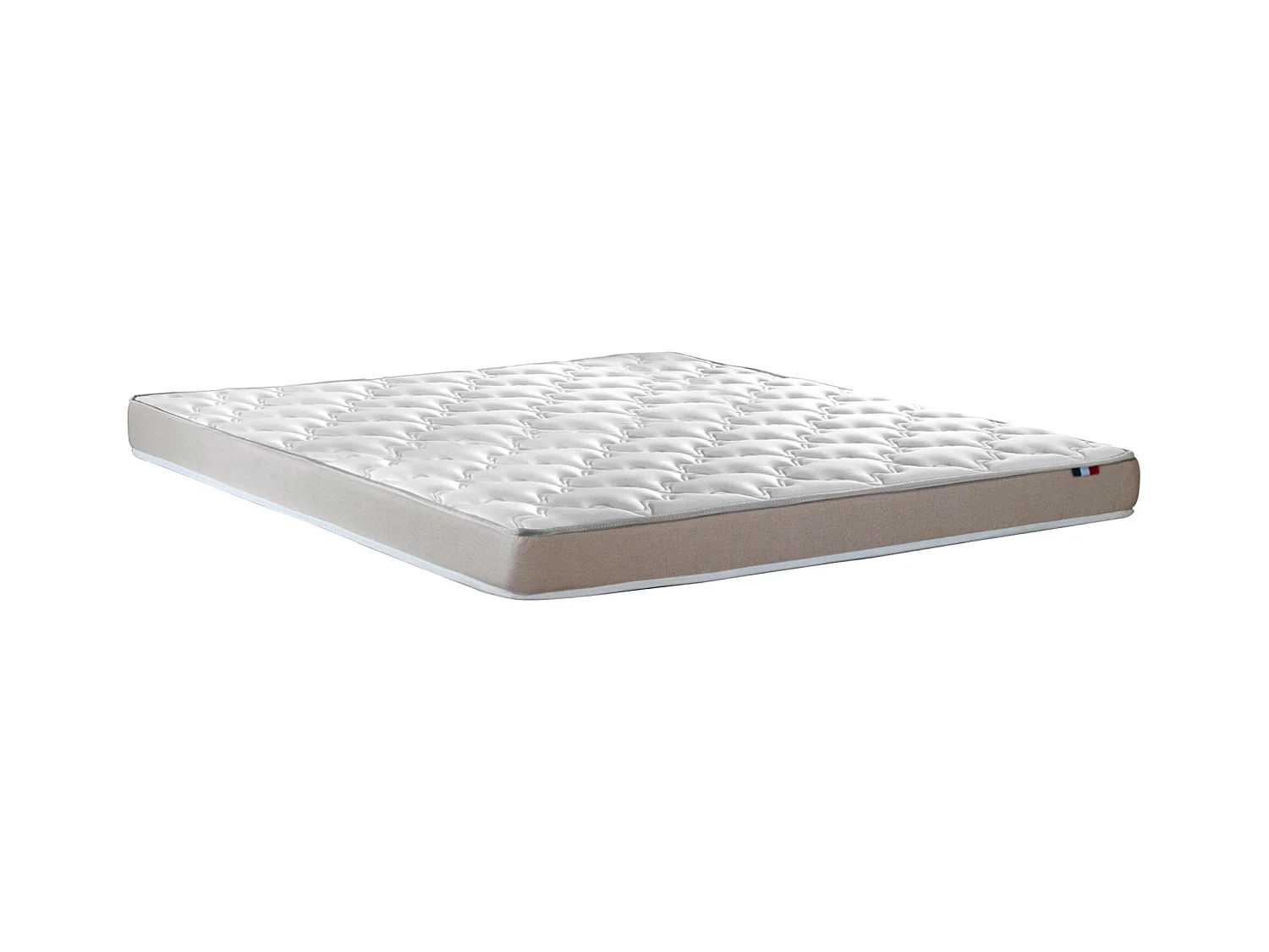 Ensemble Matelas accueil Latex 3 zones INITIAL - Bi Confort Mousse & Latex + Sommier - Made in France Dimensions - 2x80 x 200 cm, Sommier - Gris chiné