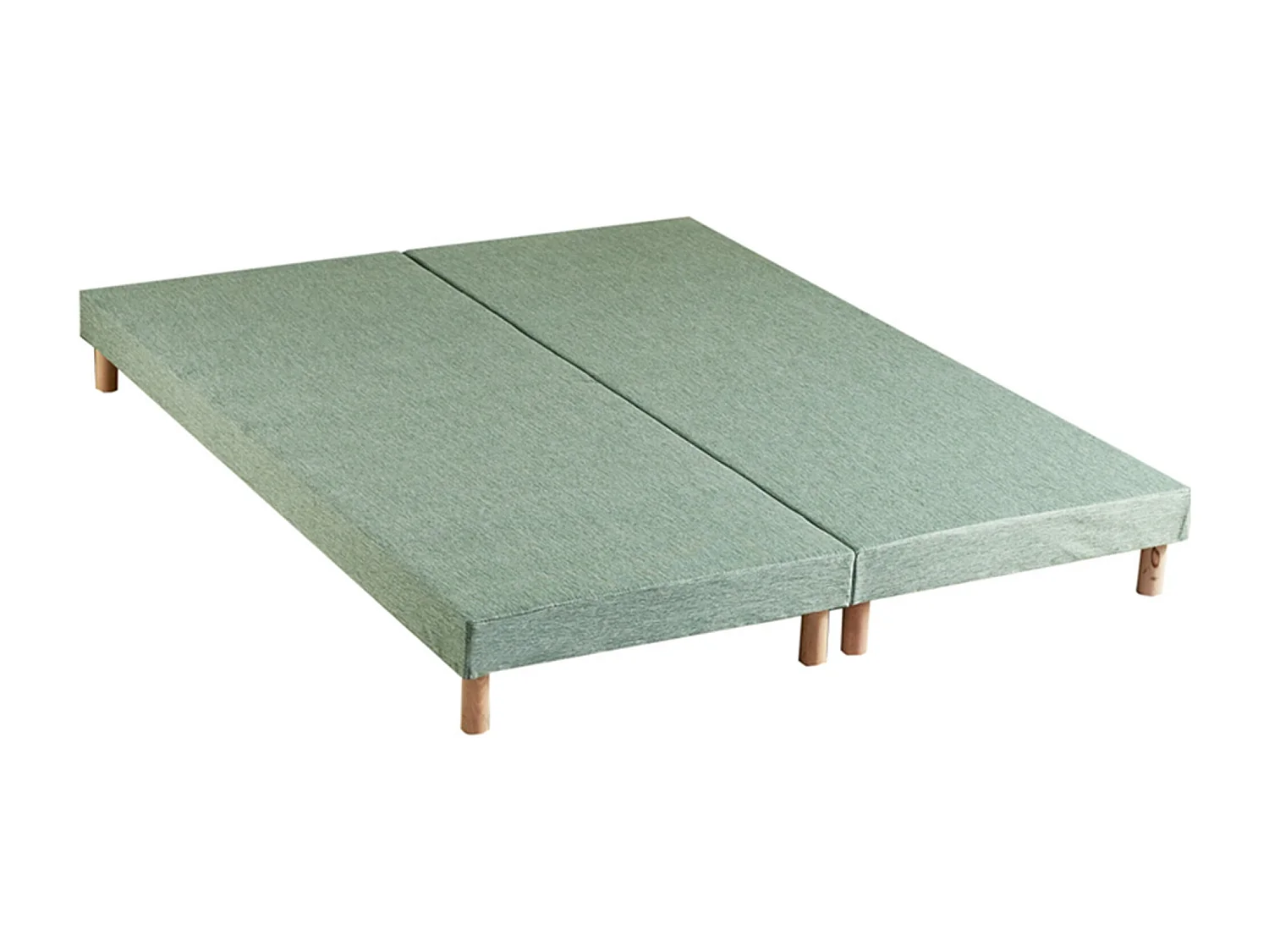 Ensemble Matelas accueil Latex 3 zones INITIAL - Bi Confort Mousse & Latex + Sommier - Made in France Dimensions - 2x80 x 200 cm, Sommier - Vert celadon