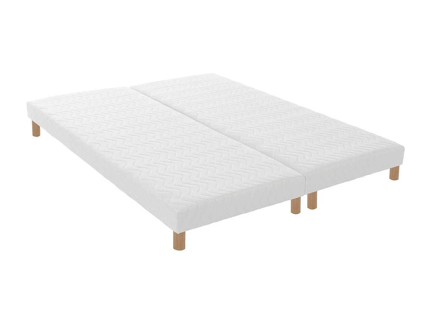 Ensemble Matelas 100% latex 5 zones ORIGINEL + Sommier - Spécial Dos Sensible - Fabriqué en France Dimensions - 2x80 x 200 cm, Sommier - Blanc