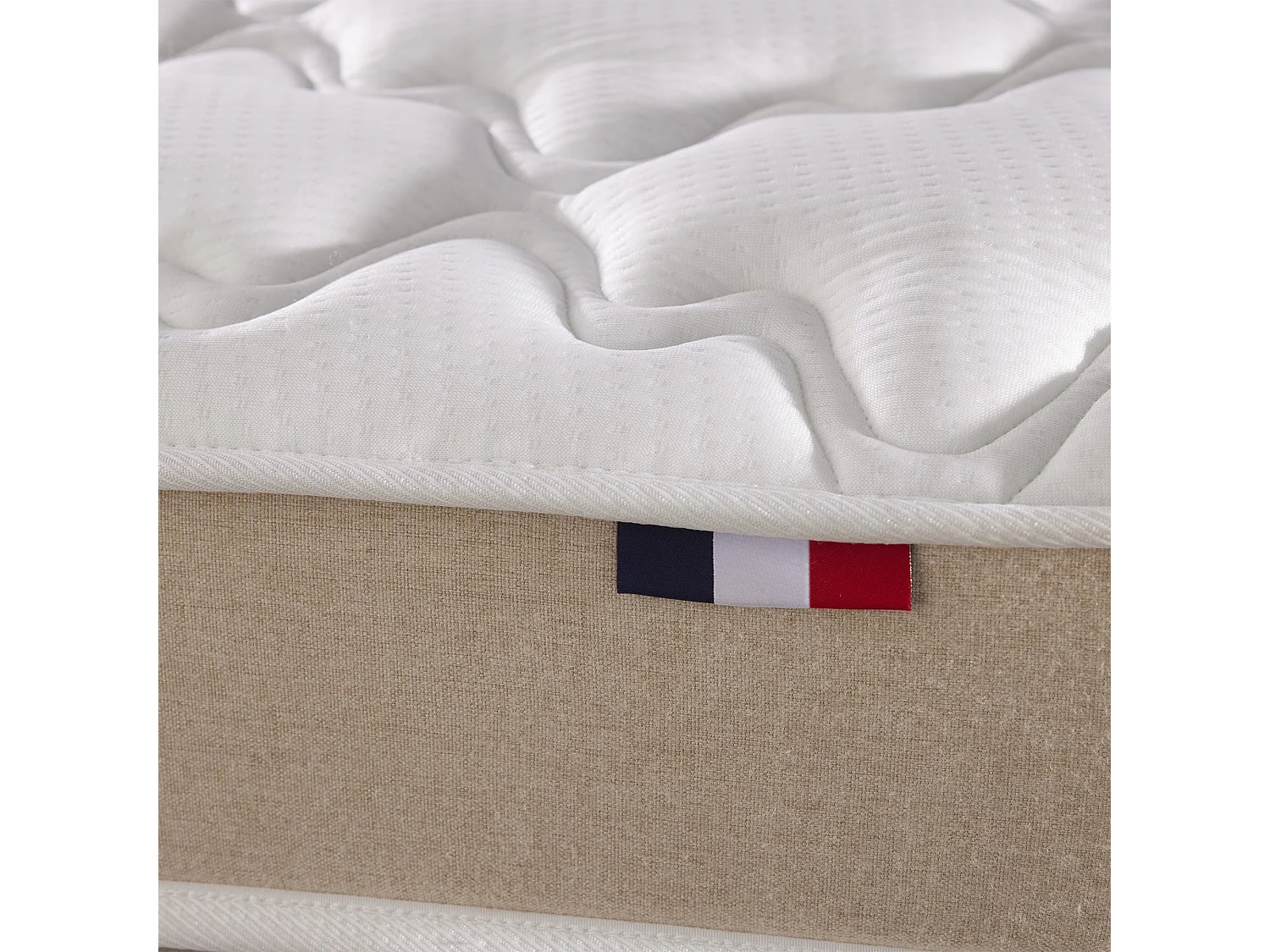 Ensemble Matelas accueil Latex 3 zones INITIAL - Bi Confort Mousse & Latex + Sommier - Made in France Dimensions - 90 x 200 cm, Sommier - Noir