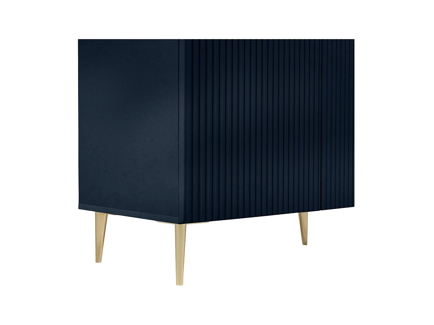 Buffet avec 4 portes en MDF et acier - Bleu et doré - YESINIA