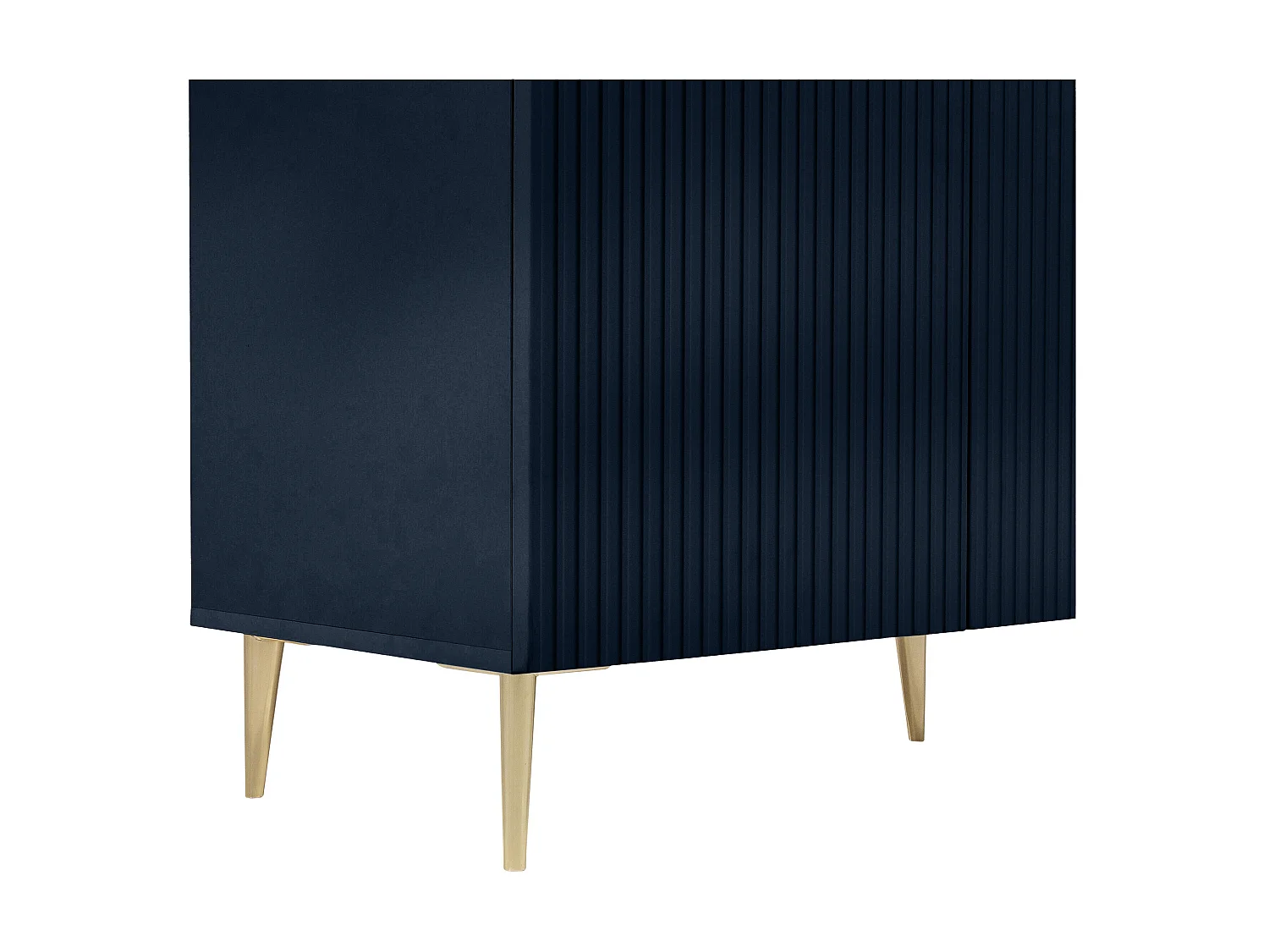 Buffet avec 4 portes en MDF et acier - Bleu et doré - YESINIA