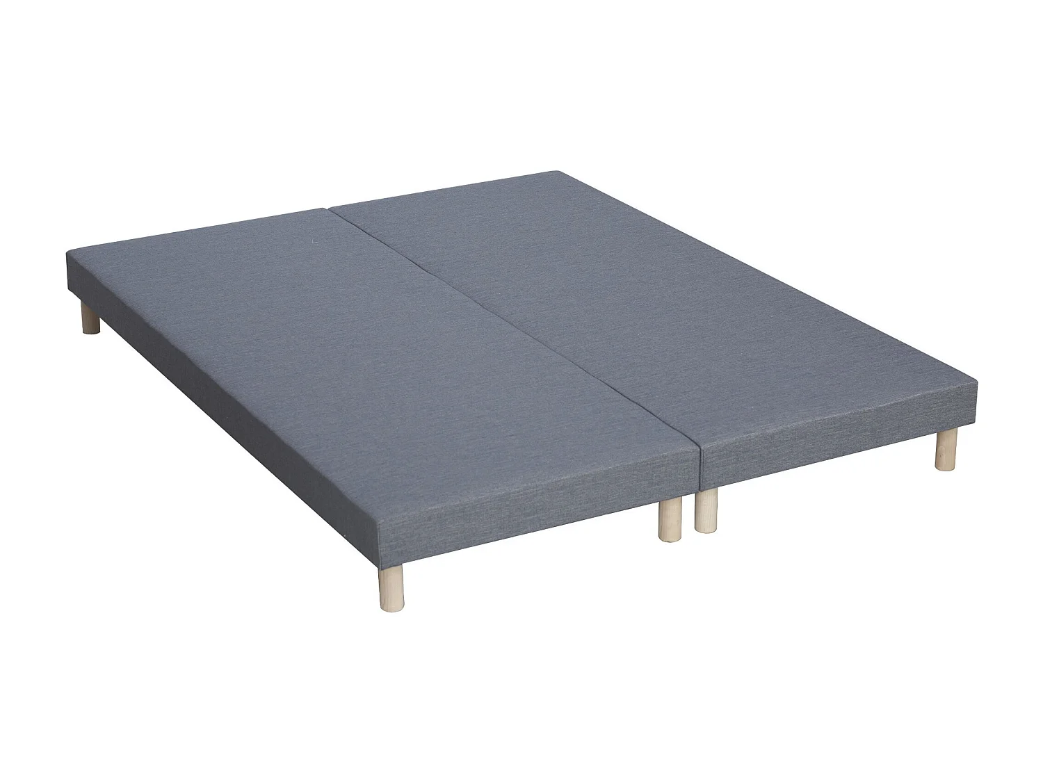 Ensemble literie : matelas à ressorts ODYSSEE et mémoire de forme avec sommier - Qualité française Dimensions - 2x90 x 200 cm, Sommier - Bleu denim