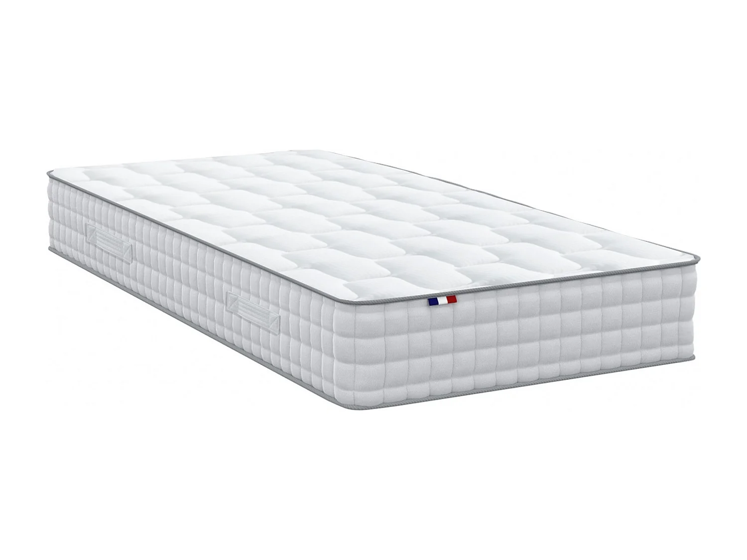 Ensemble literie : matelas à ressorts COSMOS et sommier - qualité française Dimensions - 90 x 190 cm, Sommier - Blanc