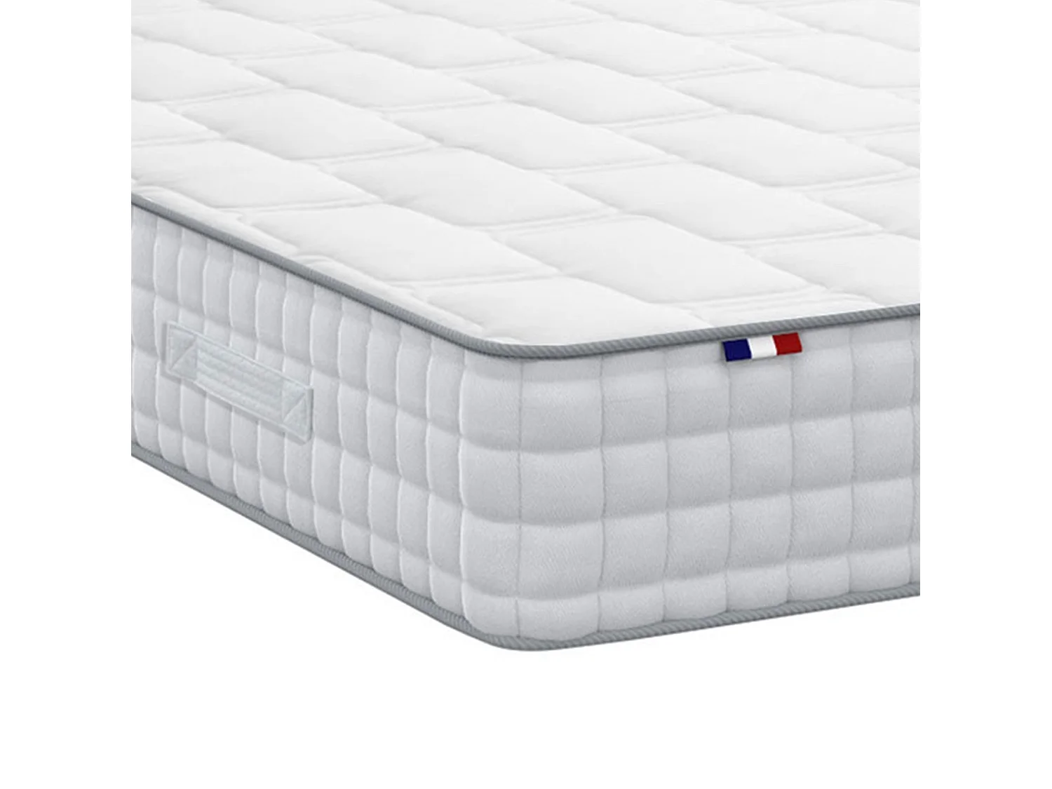 Ensemble literie : matelas à ressorts COSMOS et sommier - qualité française Dimensions - 90 x 190 cm, Sommier - Blanc
