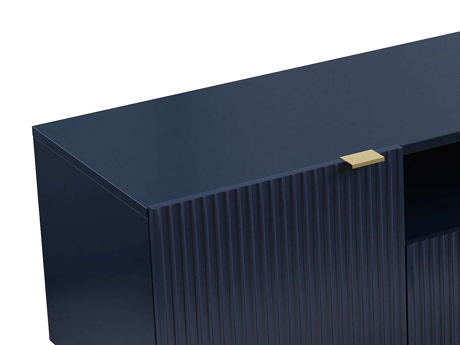 TV-möbel med förvaring blå MDF och guldfärgat  stål YESINIA