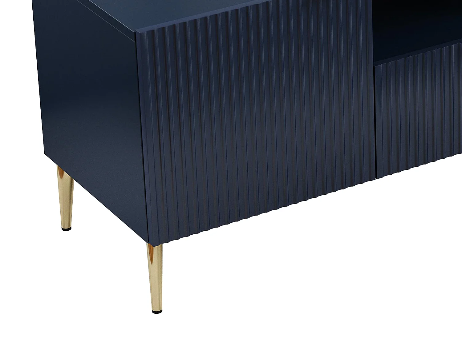 TV-möbel med förvaring blå MDF och guldfärgat  stål YESINIA