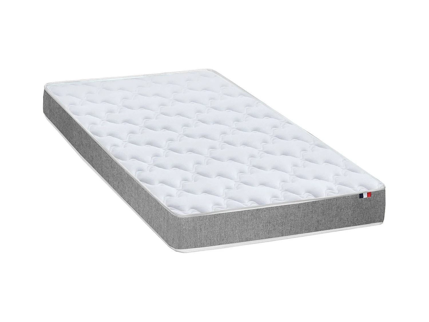 Ensemble matelas mousse réversible STRATUS et sommier - confort français Dimensions - 90 x 190 cm, Sommier - Blanc