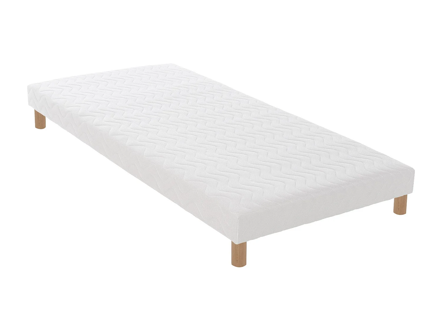 Ensemble matelas mousse réversible STRATUS et sommier - confort français Dimensions - 90 x 190 cm, Sommier - Blanc