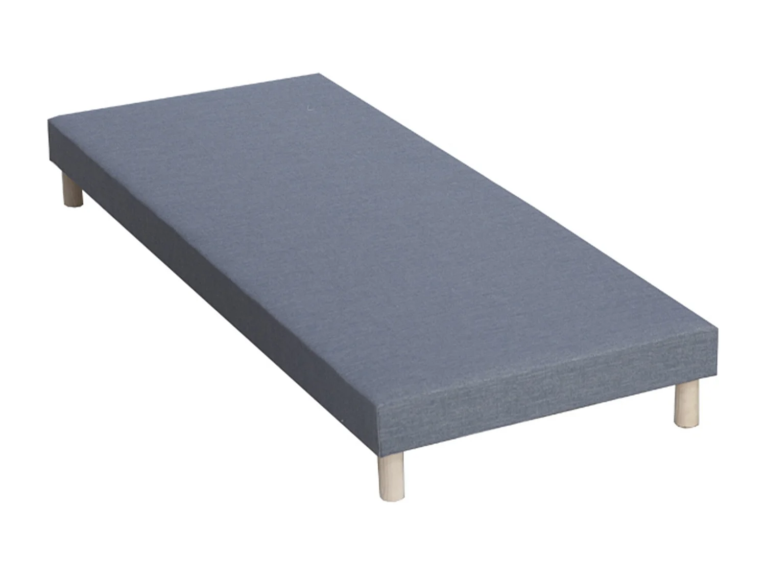 Ensemble matelas mousse réversible STRATUS et sommier - confort français Dimensions - 90 x 190 cm, Sommier - Bleu denim