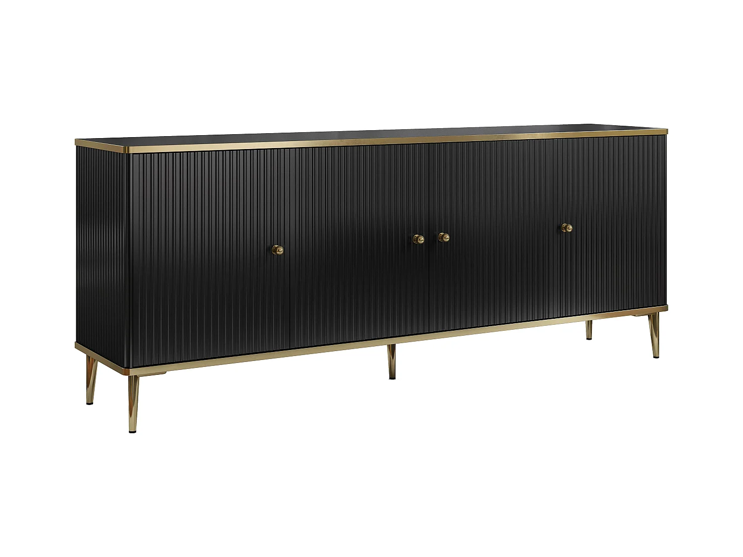 Credenza con 4 ante in MDF e Acciaio Nero e Dorato - SINEAD di Pascal MORABITO