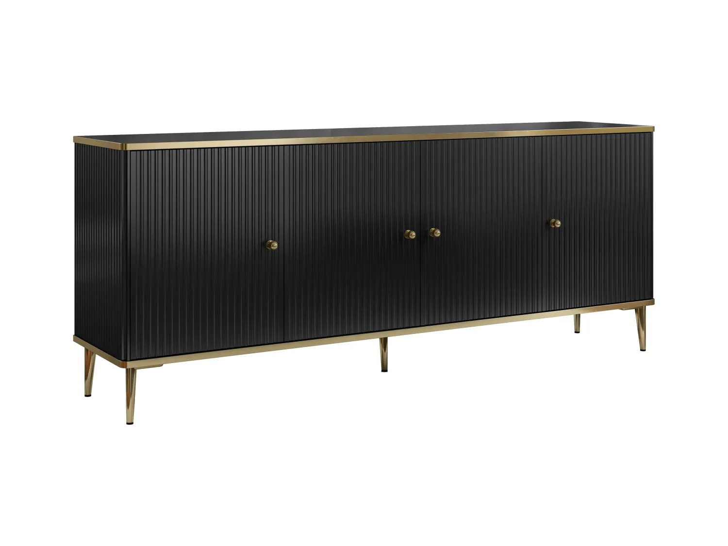 Credenza con 4 ante in MDF e Acciaio Nero e Dorato - SINEAD di Pascal MORABITO