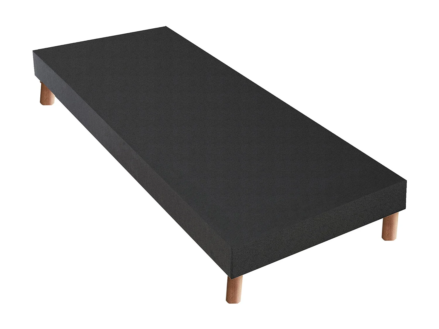 Ensemble matelas mousse réversible STRATUS et sommier - confort français Dimensions - 90 x 190 cm, Sommier - Noir