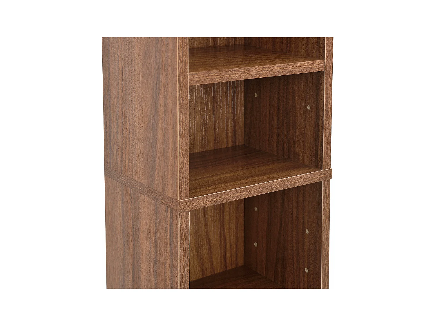 Mueble de almacenamiento con estantes para CD/DVD Tower 175 cm MDF melamina nogal 03_0004502