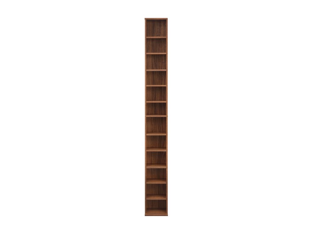 Mueble de almacenamiento con estantes para CD/DVD Tower 175 cm MDF melamina nogal 03_0004502