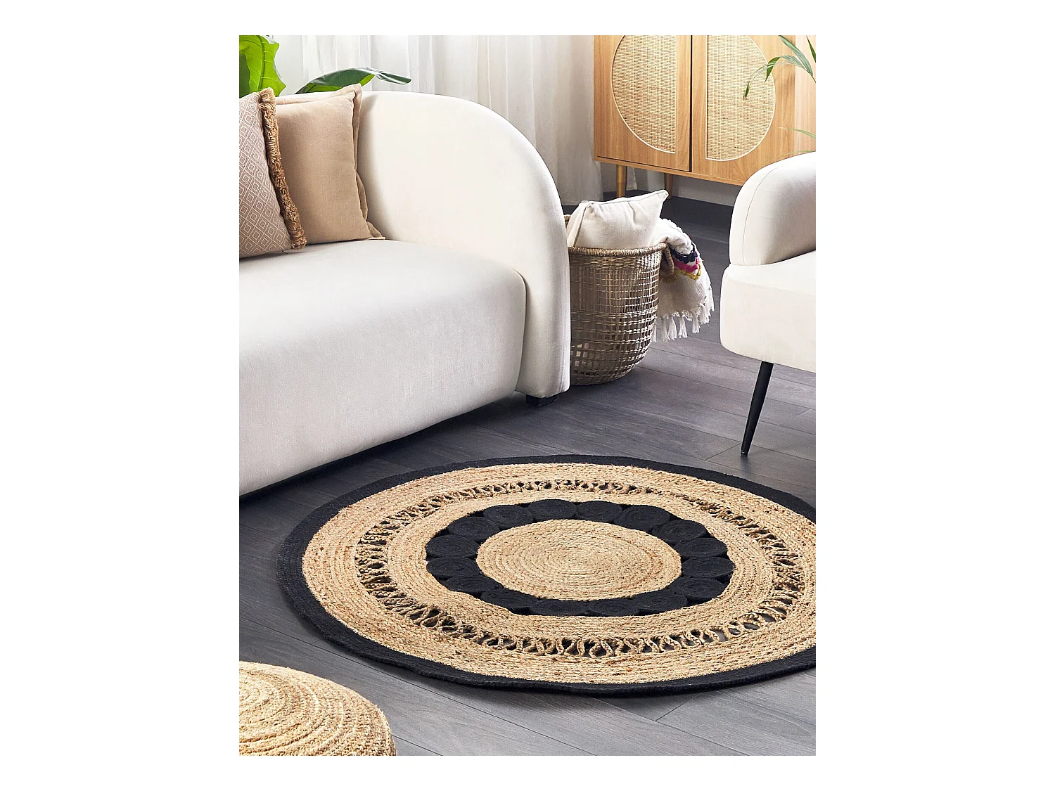 Vloerkleed YOZGAT ø 120 cm Jute Beige