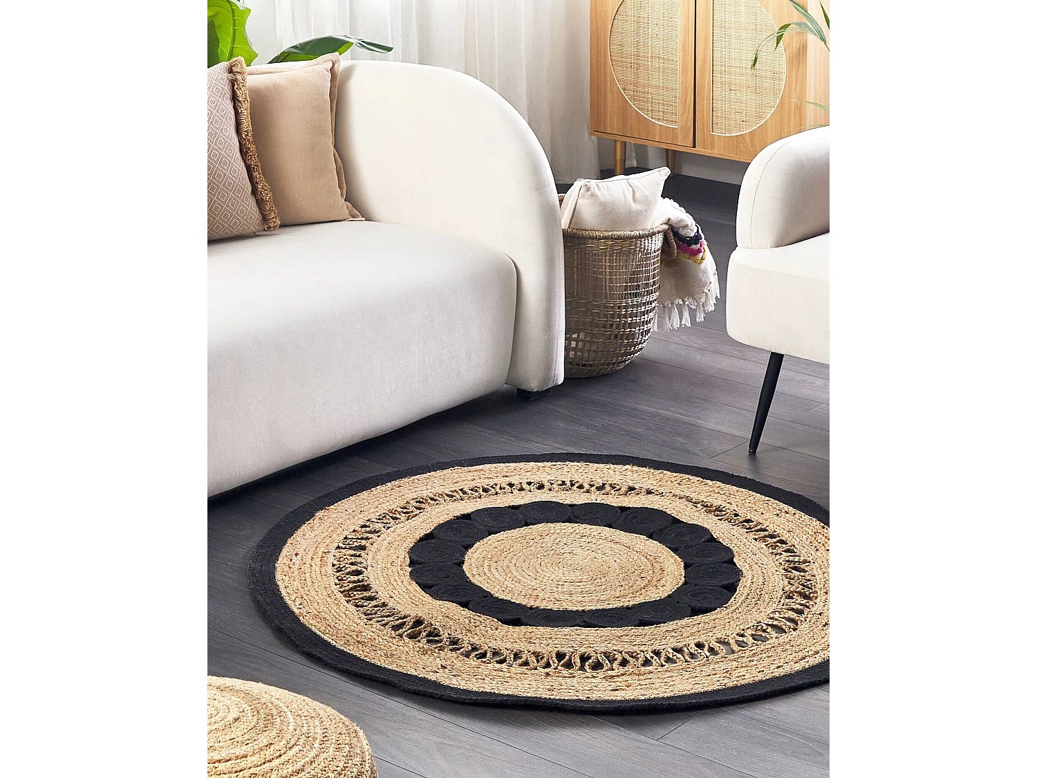 Teppich YOZGAT ø 120 cm Jute Beige