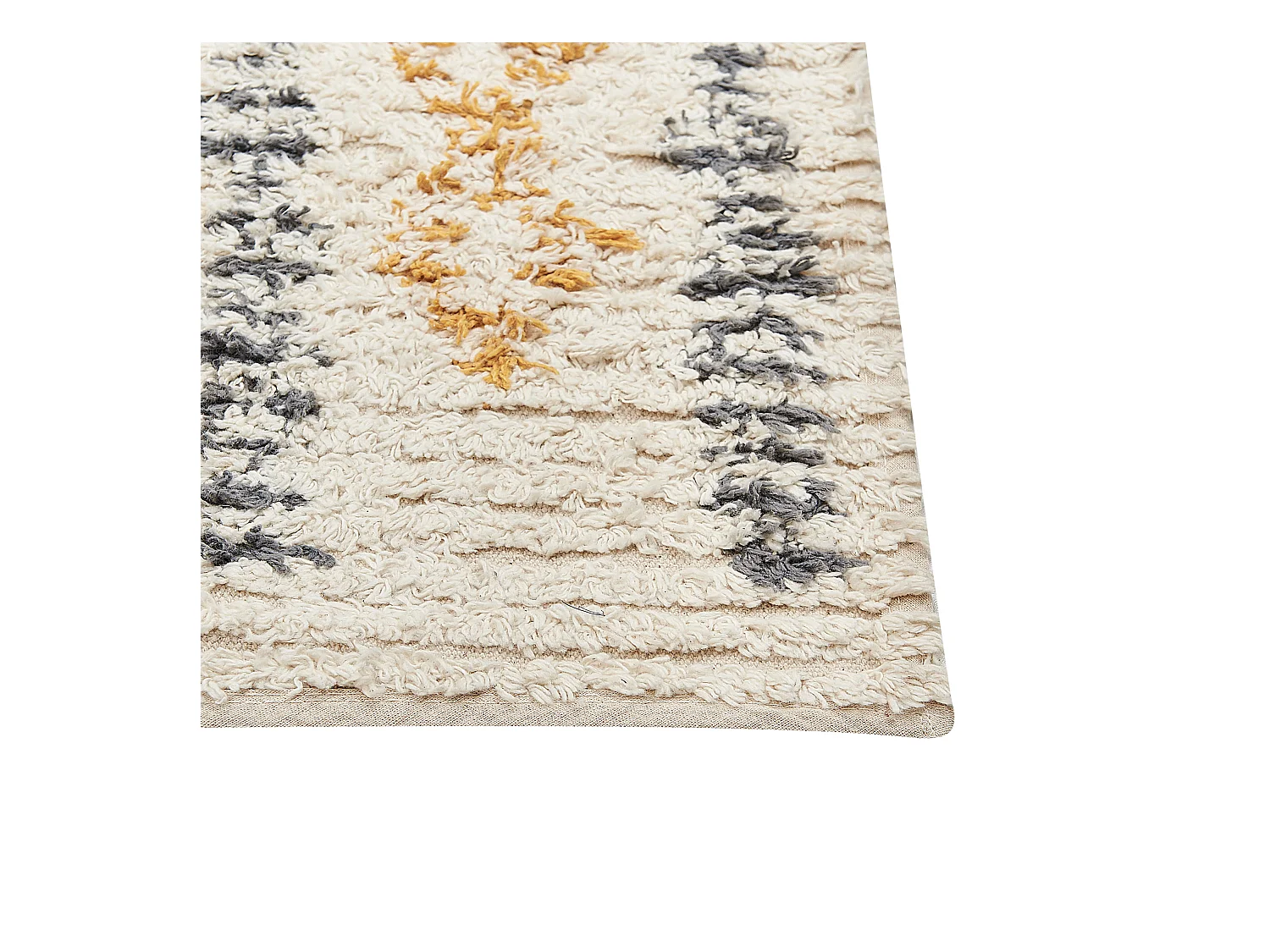 Teppich Baumwolle beige / gelb 80 x 150 cm geometrisches Muster KADAPA